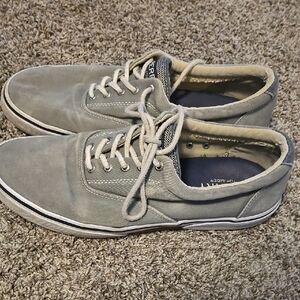 Sperry Gray Canvas Sneakers Size 12
